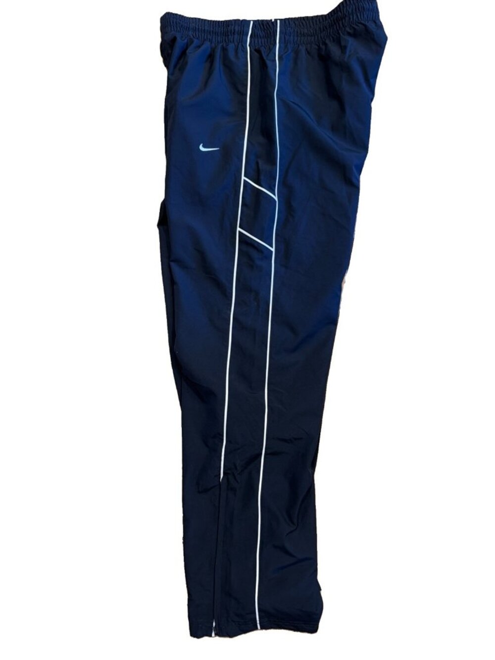 Y2K Nike Windbreaker Track Pants Men Large Blue Vintage Lined Side Stripe Baggy